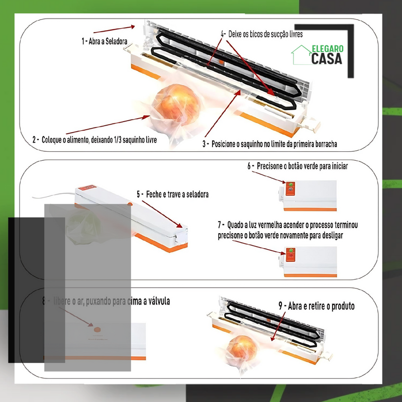 Máquina de Embalagem a Vácuo para Alimentos - Preserve seus Alimentos com Facilidade!